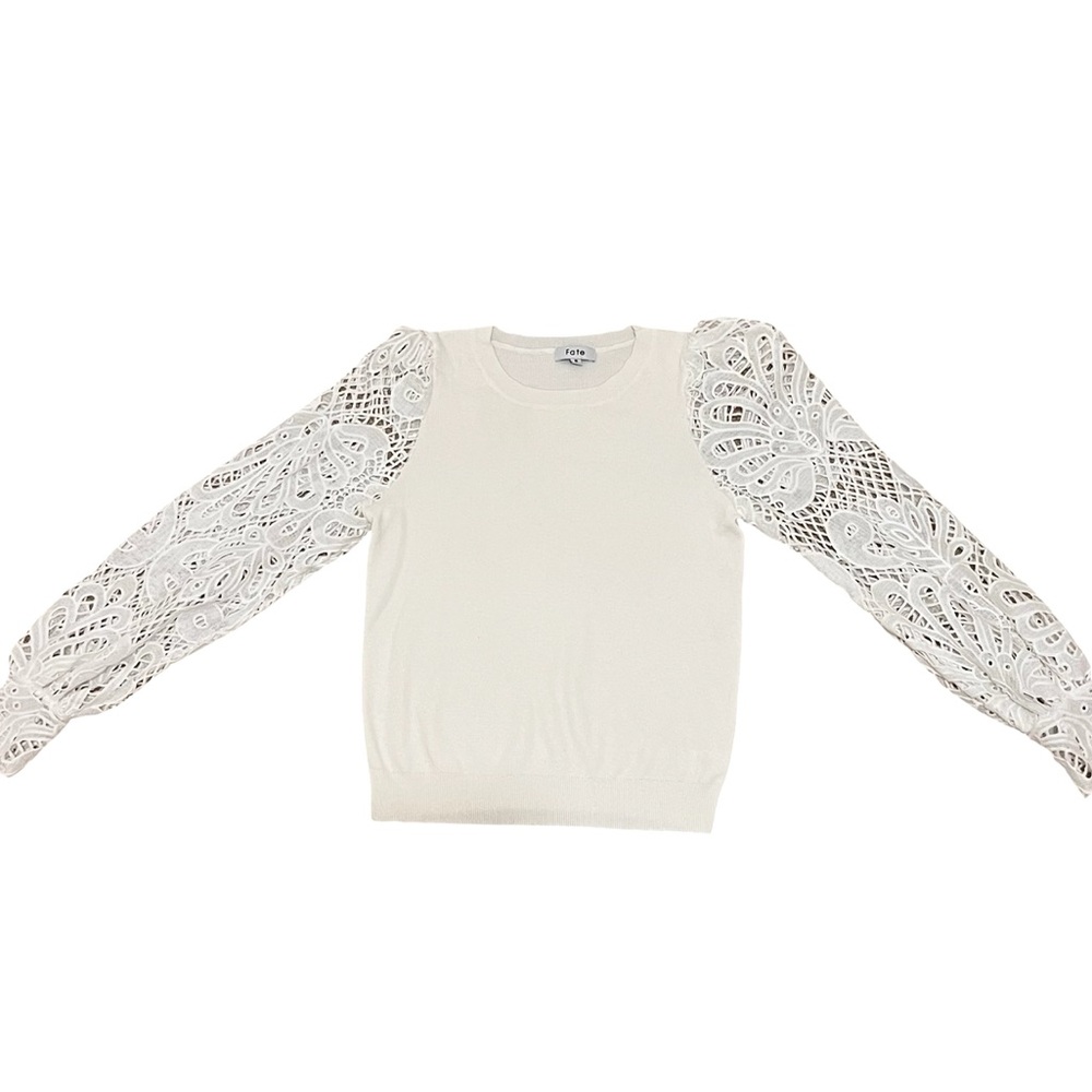 Fate Knit Top with Lace Statement Sleeves – Size S
